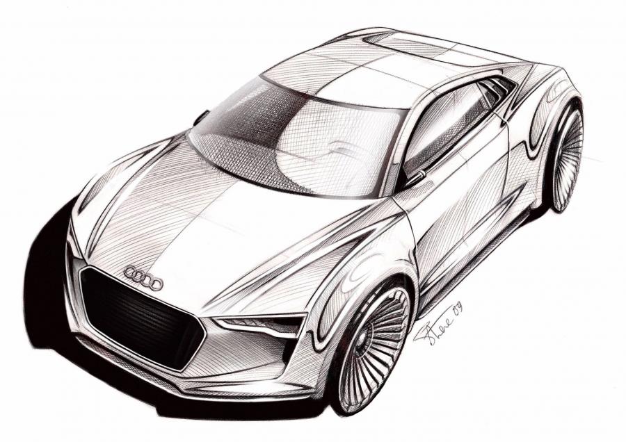 Эскиз Audi e-Tron Detroit Showcar 2010 года  (фото 60 из 109)